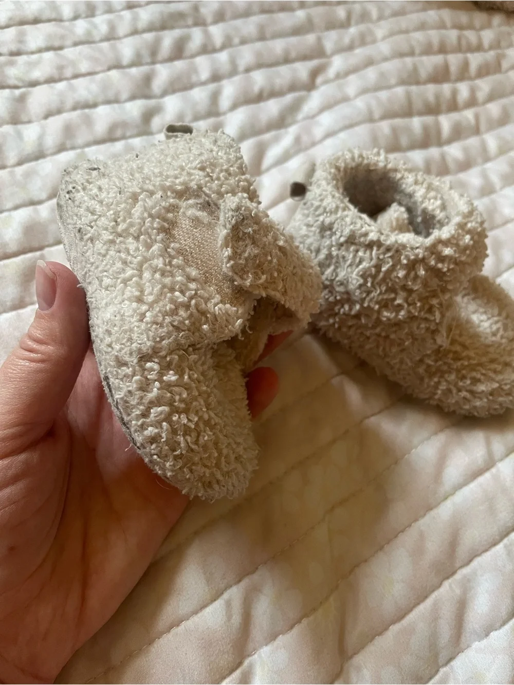 ADD ON Cozy Sherpa Baby Booties - Cream Baby Shoes *My FAVORITE pair*